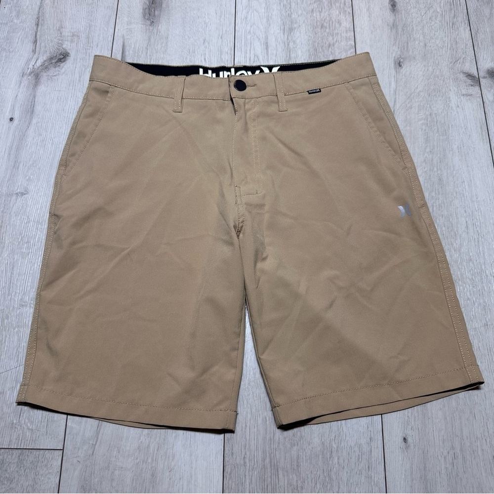Hurley Men's Size 32 Khaki Flat Front Surf beachwear shorts